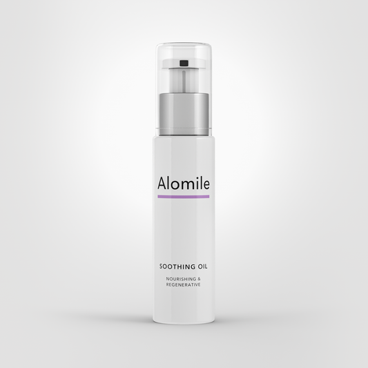 alomile bottle render, a natural solution for dermatitis, eczema, and atopic dermatitis relief